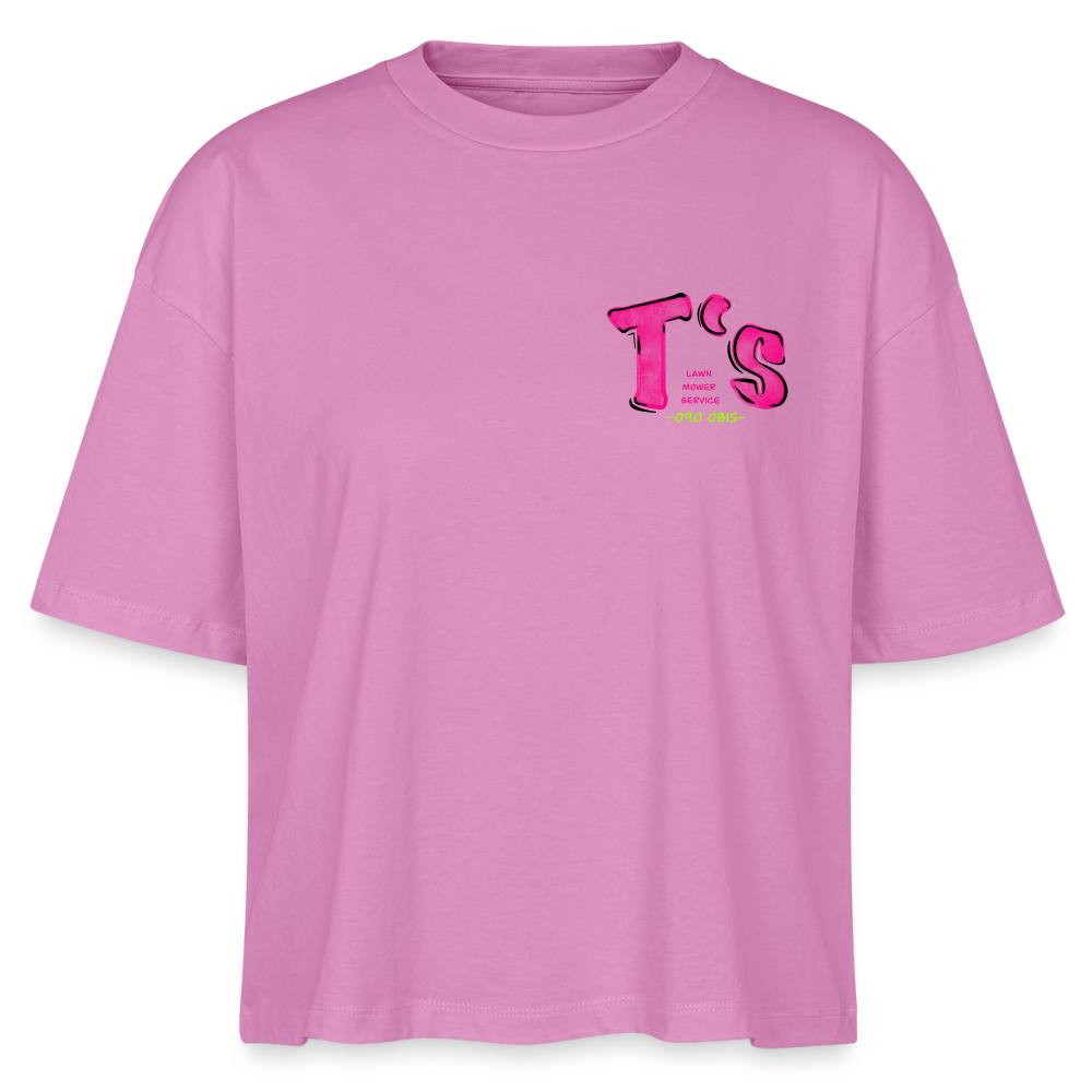 T-Rex Lawn Mower Service – Lustiges Dinosaurier Cartoon Design - pink