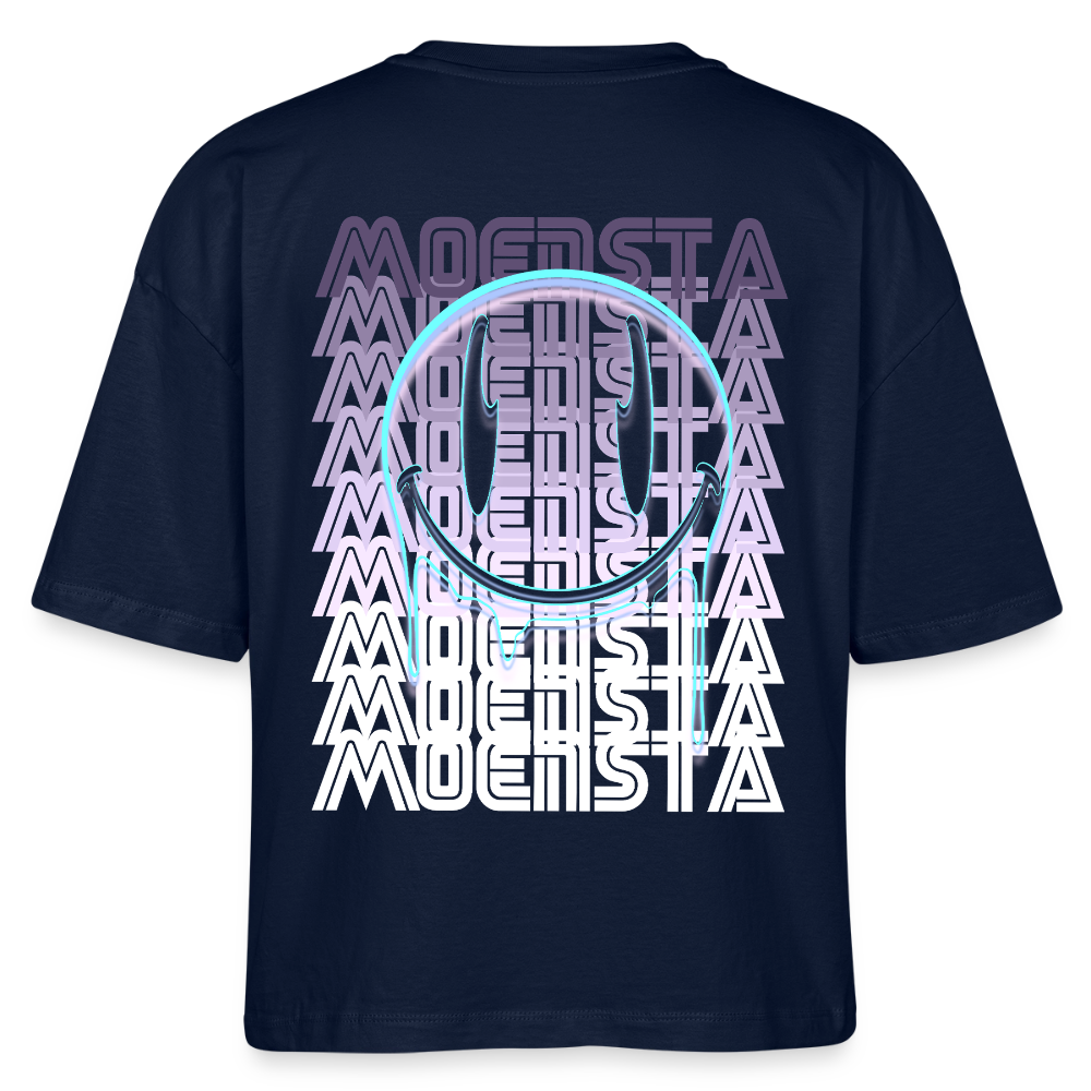 Moensta Drip Logo – Neon Streetwear Tattoo Artist Design - navy