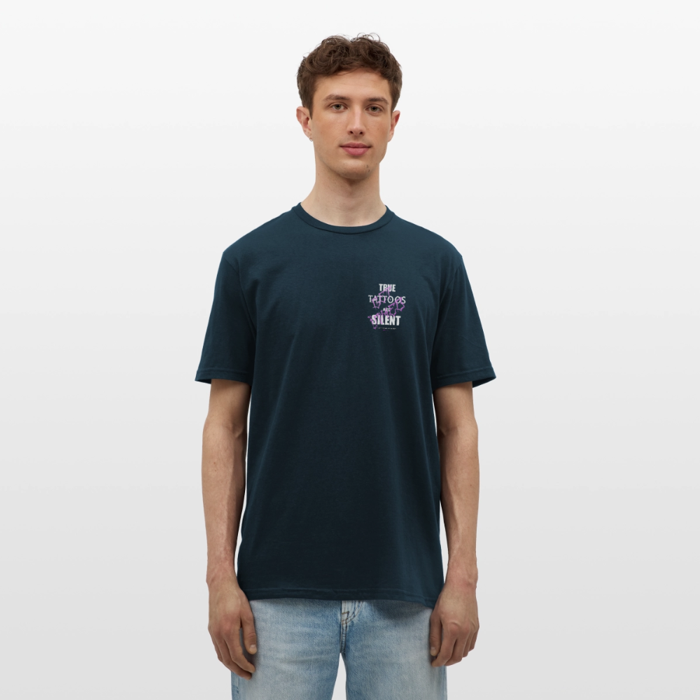 True Tattoos Are Silent – Tattoo Artist Statement Design - navy