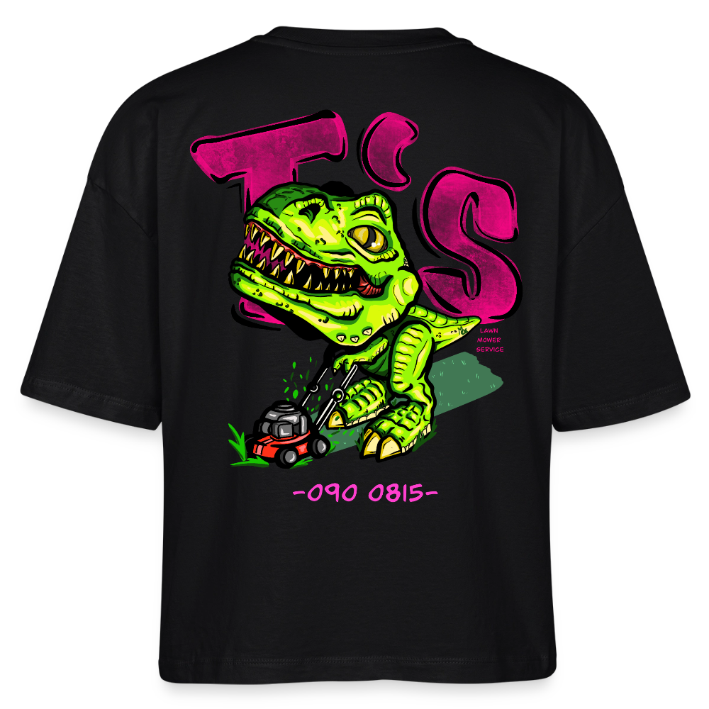 T-Rex Lawn Mower Service – Lustiges Dinosaurier Cartoon Design - black