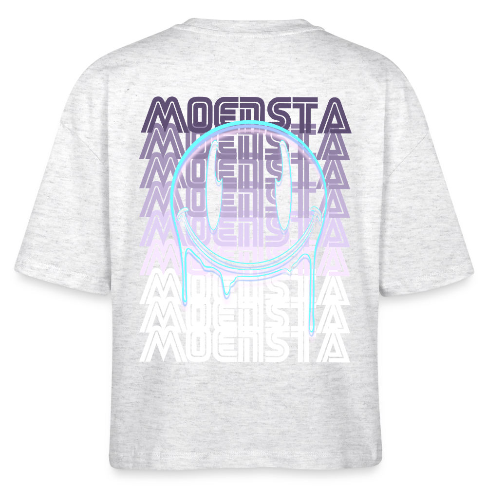 Moensta Drip Logo – Neon Streetwear Tattoo Artist Design - heather white