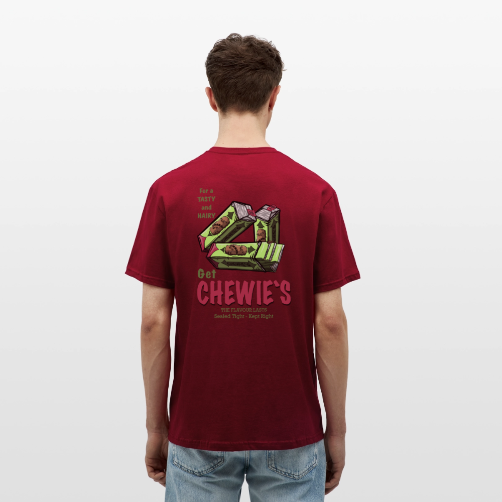 Chewie’s Hairy Gum – Funny Sci-Fi Parody Design - brick red
