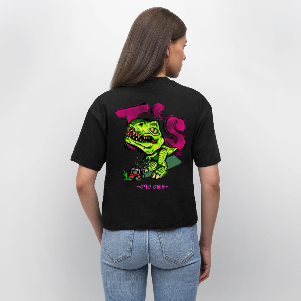T-Rex Lawn Mower Service – Lustiges Dinosaurier Cartoon Design - black