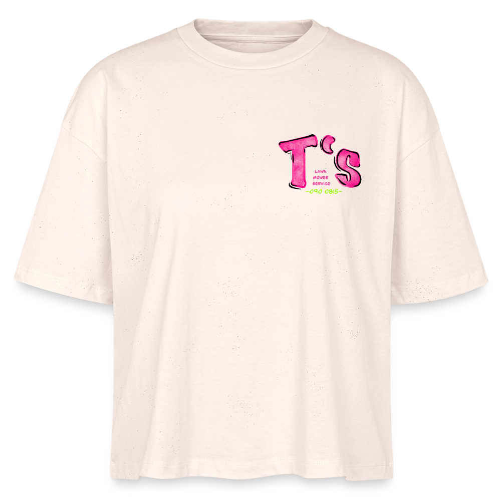 T-Rex Lawn Mower Service – Lustiges Dinosaurier Cartoon Design - soft Ecru