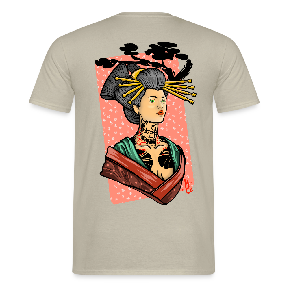 Geisha Yokai Tattoo Art – Japanische Geister Geisha Illustration - sand beige