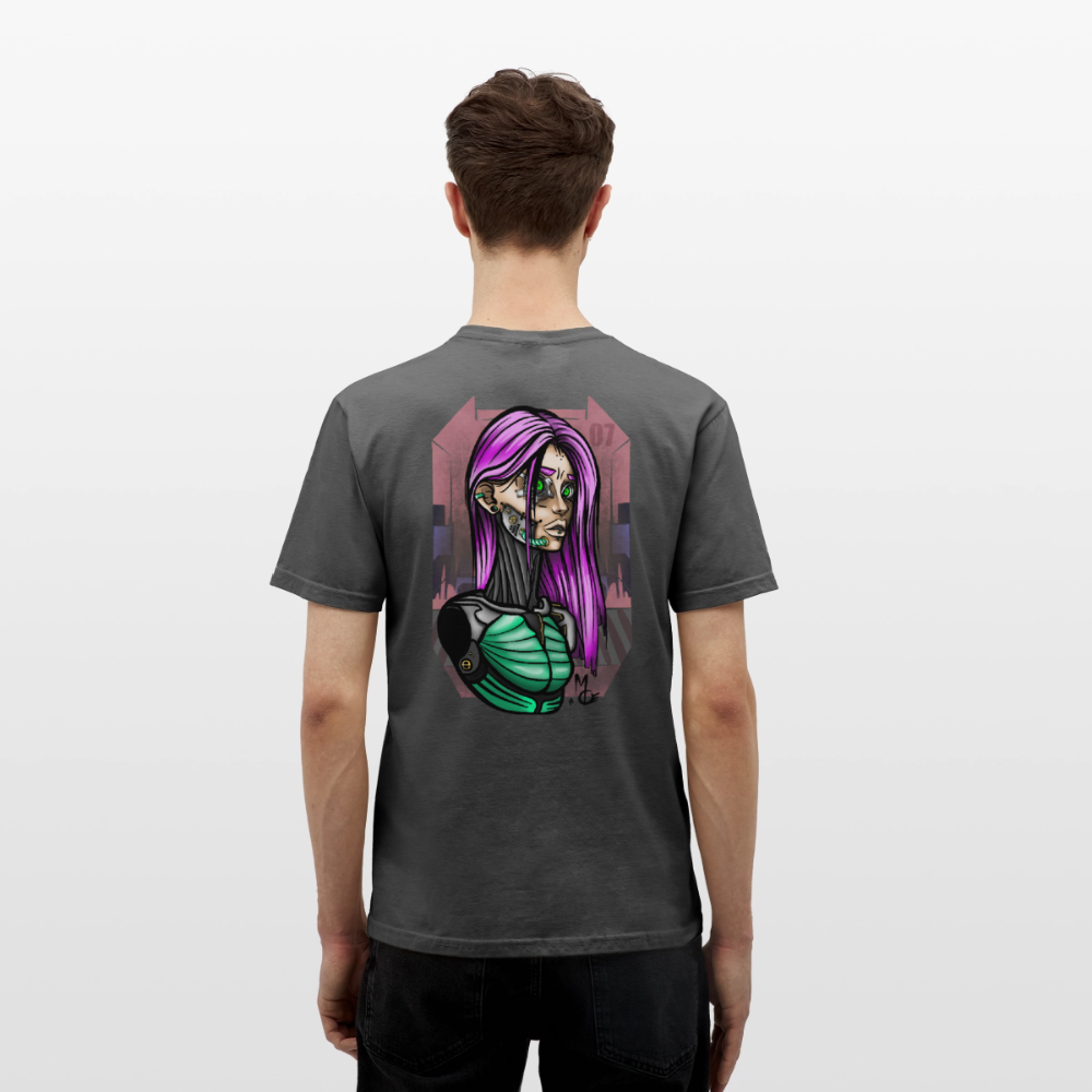 Cyberpunk Cyborg Lady – Futuristische Cyberpunk Illustration - charcoal grey