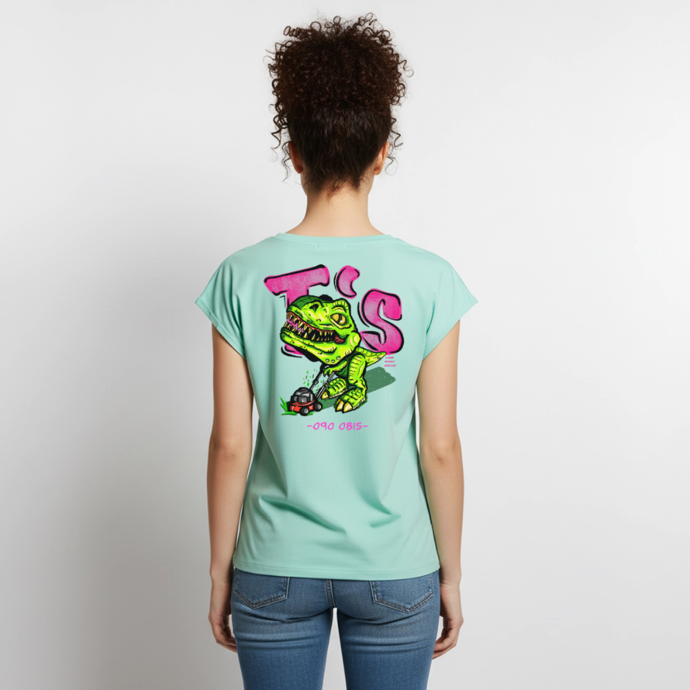 T-Rex Lawn Mower Service – Lustiges Dinosaurier Cartoon Design - mint 