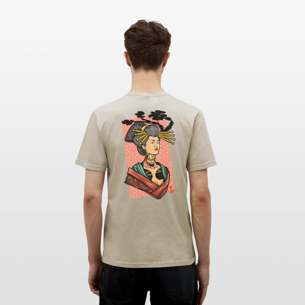 Geisha Yokai Tattoo Art – Japanische Geister Geisha Illustration - sand beige