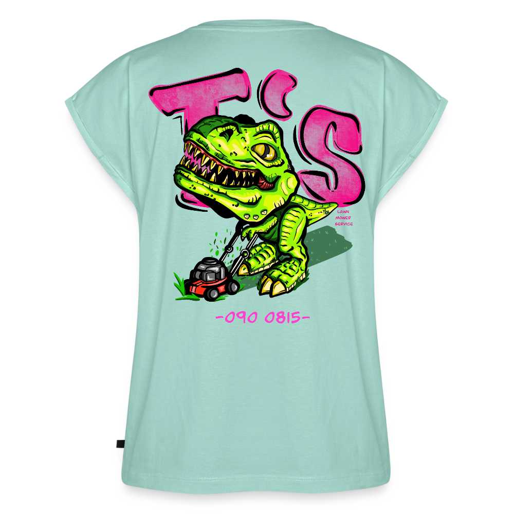 T-Rex Lawn Mower Service – Lustiges Dinosaurier Cartoon Design - mint 