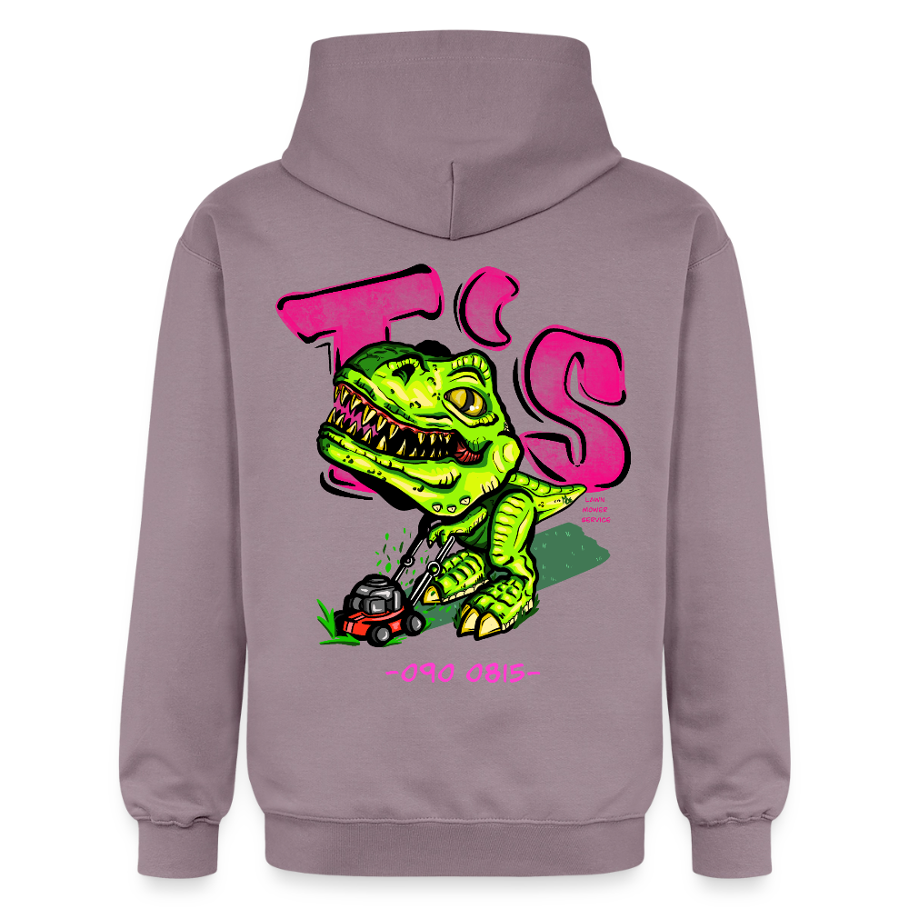 T-Rex Lawn Mower Service – Lustiges Dinosaurier Cartoon Design - purple-grey 