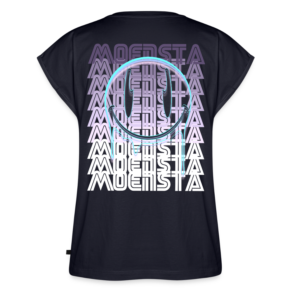 Moensta Drip Logo – Neon Streetwear Tattoo Artist Design - navy
