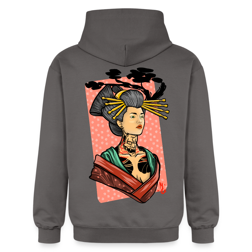 Geisha Yokai Tattoo Art – Japanische Geister Geisha Illustration - dark grey