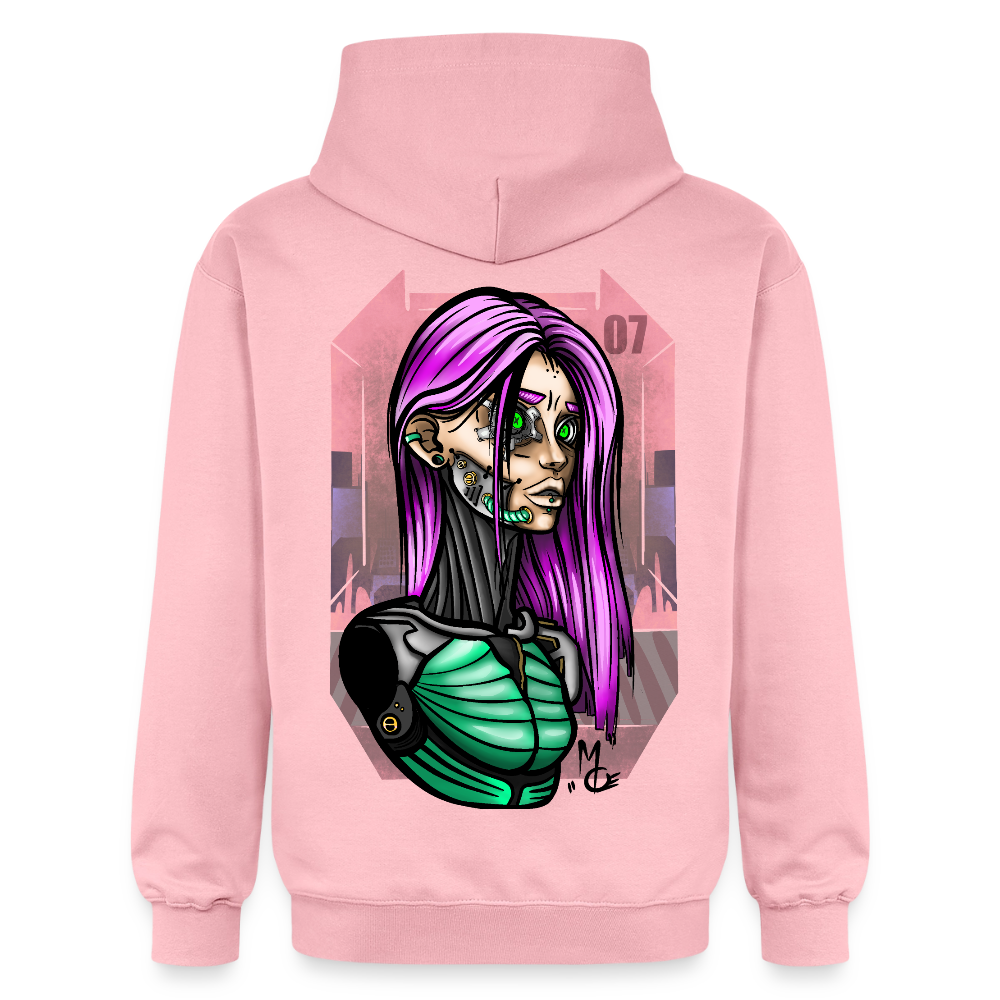 Cyberpunk Cyborg Lady – Futuristische Cyberpunk Illustration - light pink