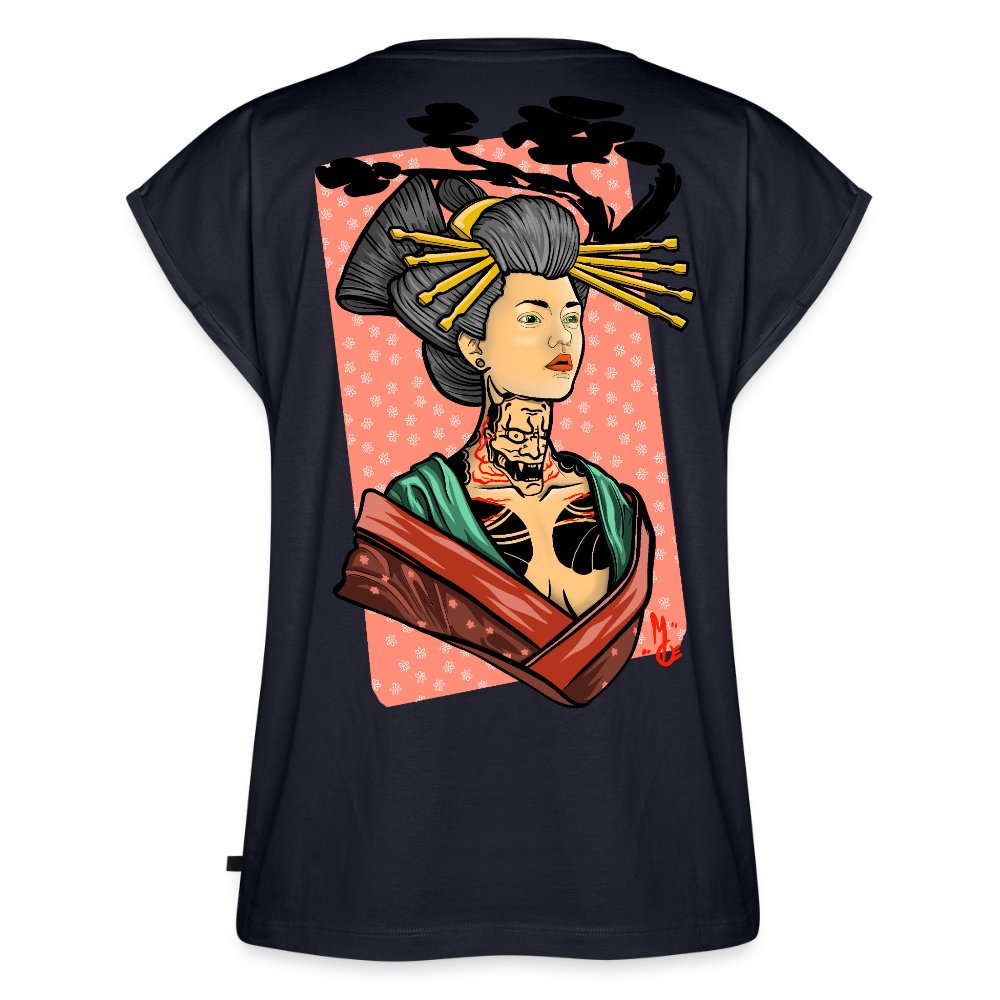 Geisha Yokai Tattoo Art – Japanische Geister Geisha Illustration - navy