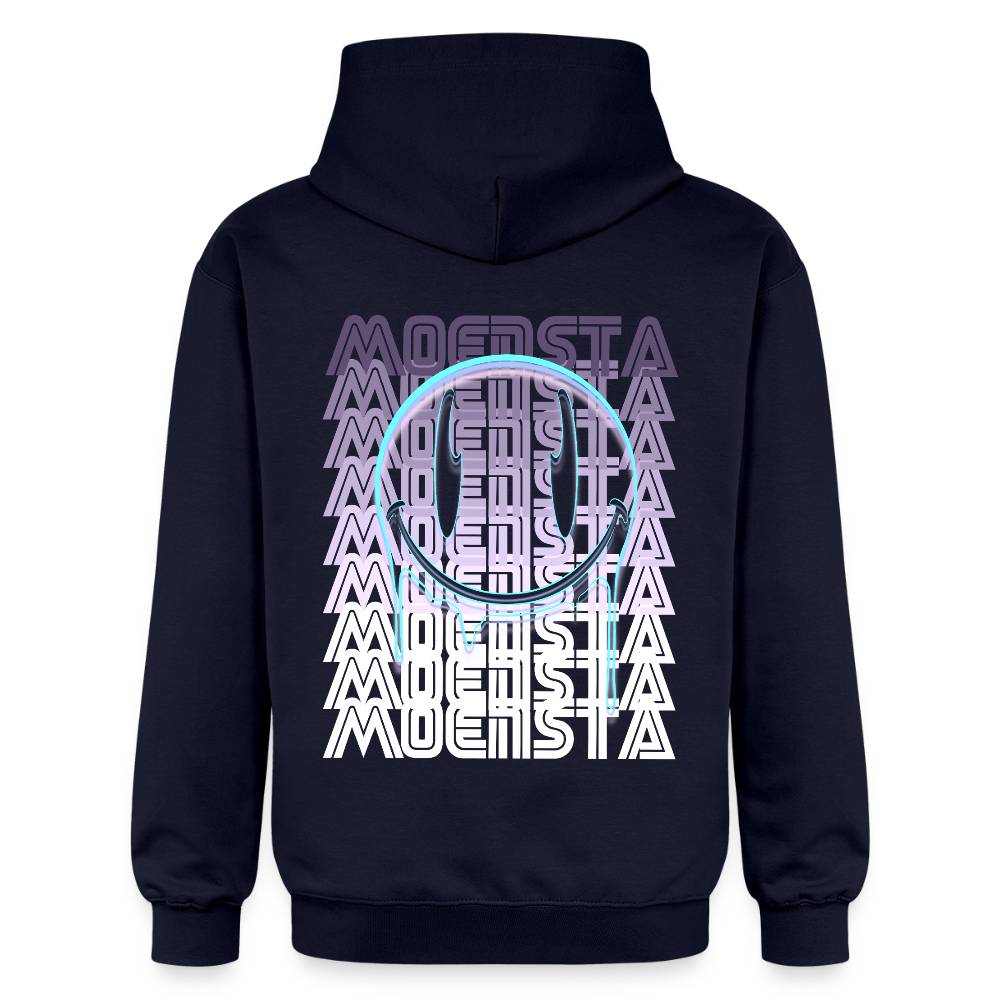Moensta Drip Logo – Neon Streetwear Tattoo Artist Design - navy
