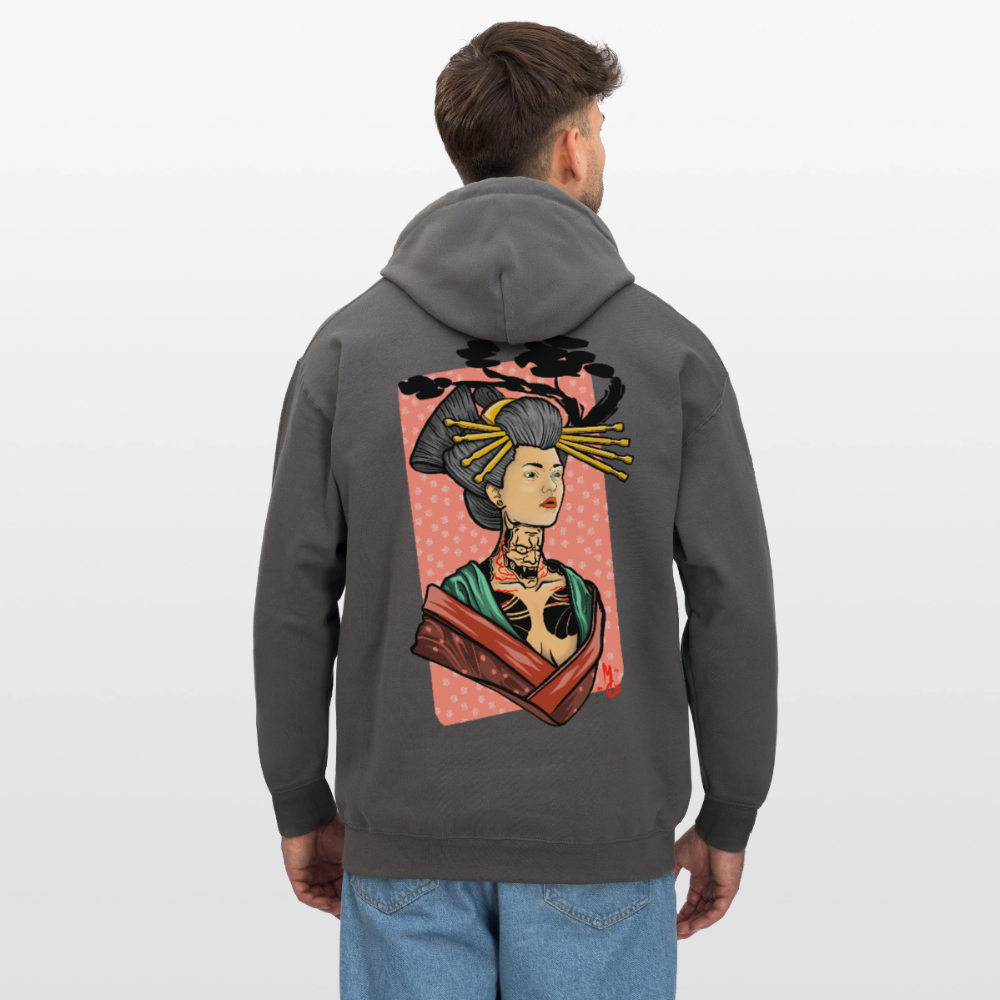Geisha Yokai Tattoo Art – Japanische Geister Geisha Illustration - dark grey