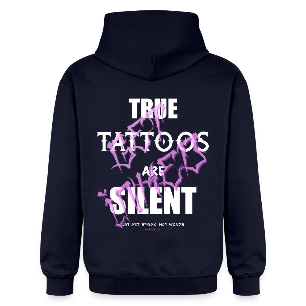 True Tattoos Are Silent – Tattoo Artist Statement Design - navy