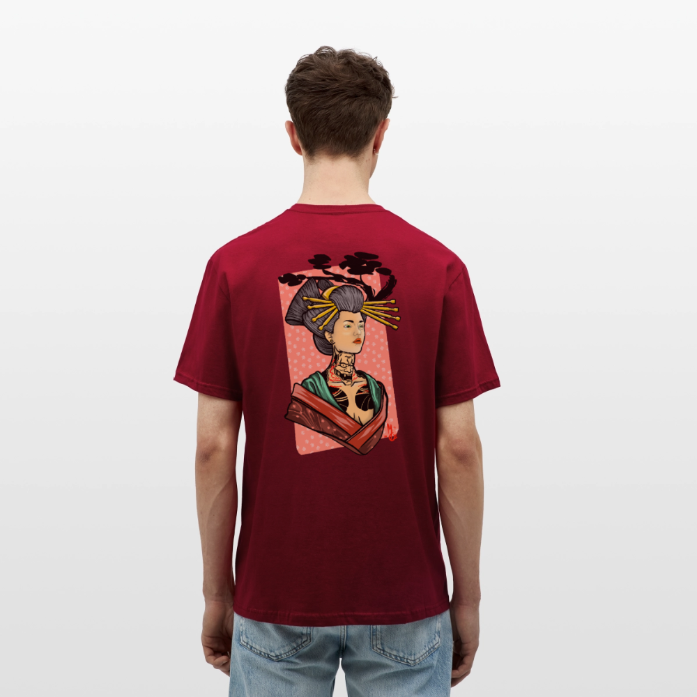 Geisha Yokai Tattoo Art – Japanische Geister Geisha Illustration - brick red