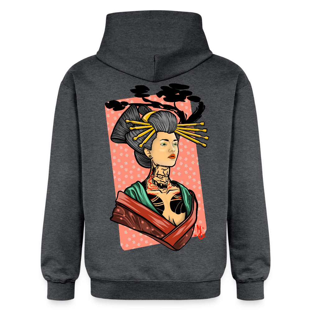 Geisha Yokai Tattoo Art – Japanische Geister Geisha Illustration - dark heather grey