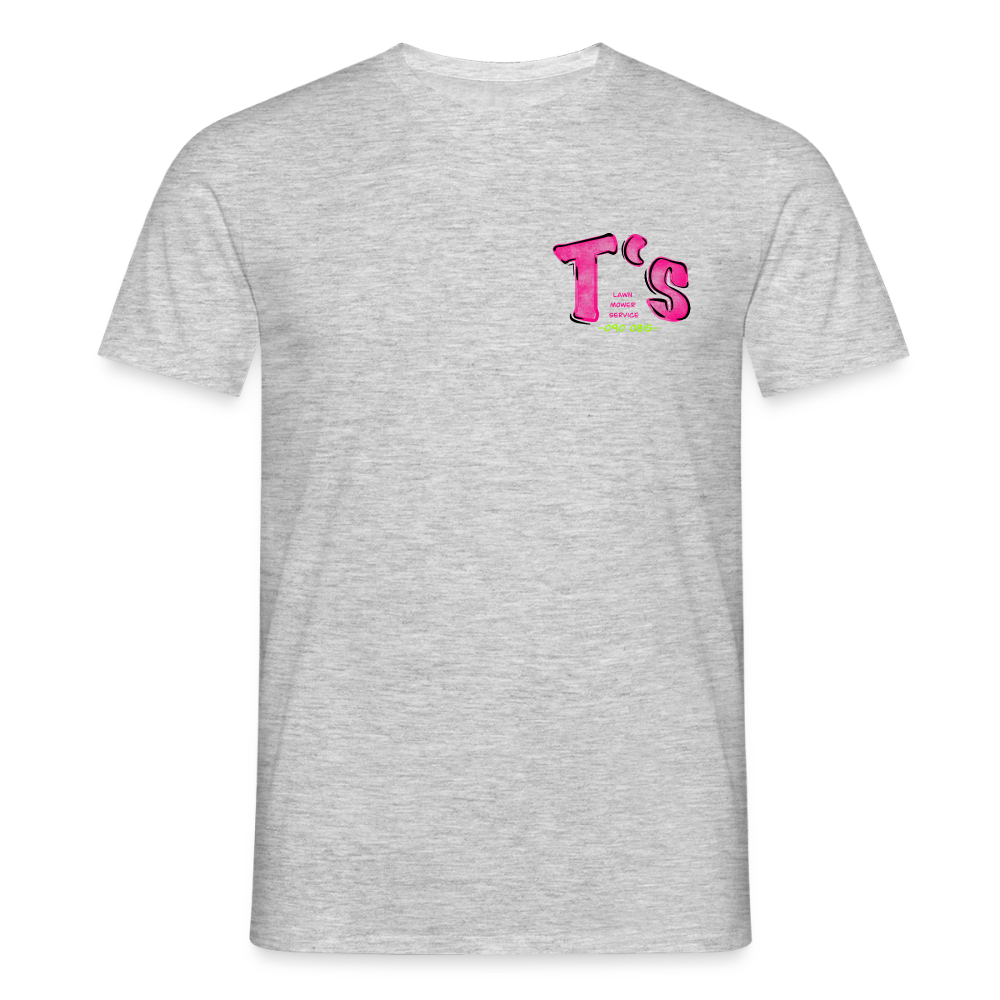 T-Rex Lawn Mower Service – Lustiges Dinosaurier Cartoon Design - heather grey