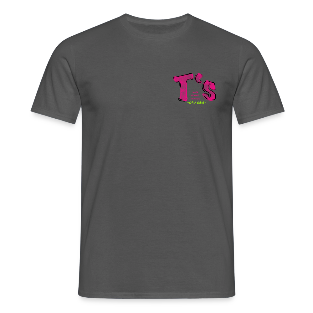 T-Rex Lawn Mower Service – Lustiges Dinosaurier Cartoon Design - charcoal grey