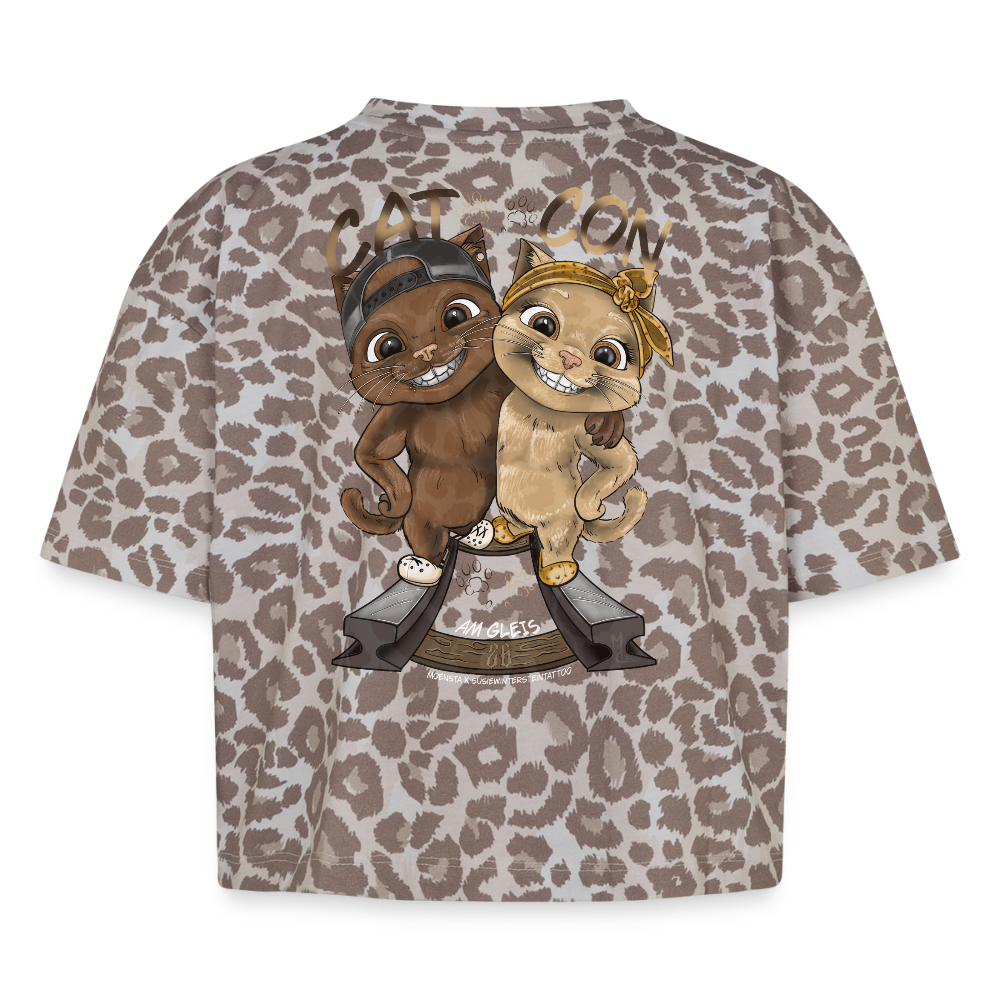 Boxy Leo Women's Premium Organic T-Shirt - Leopard print