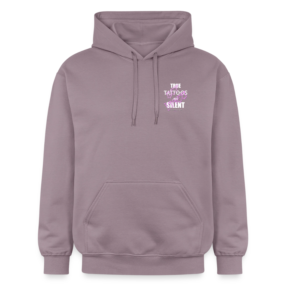 True Tattoos Are Silent – Tattoo Artist Statement Design - purple-grey 