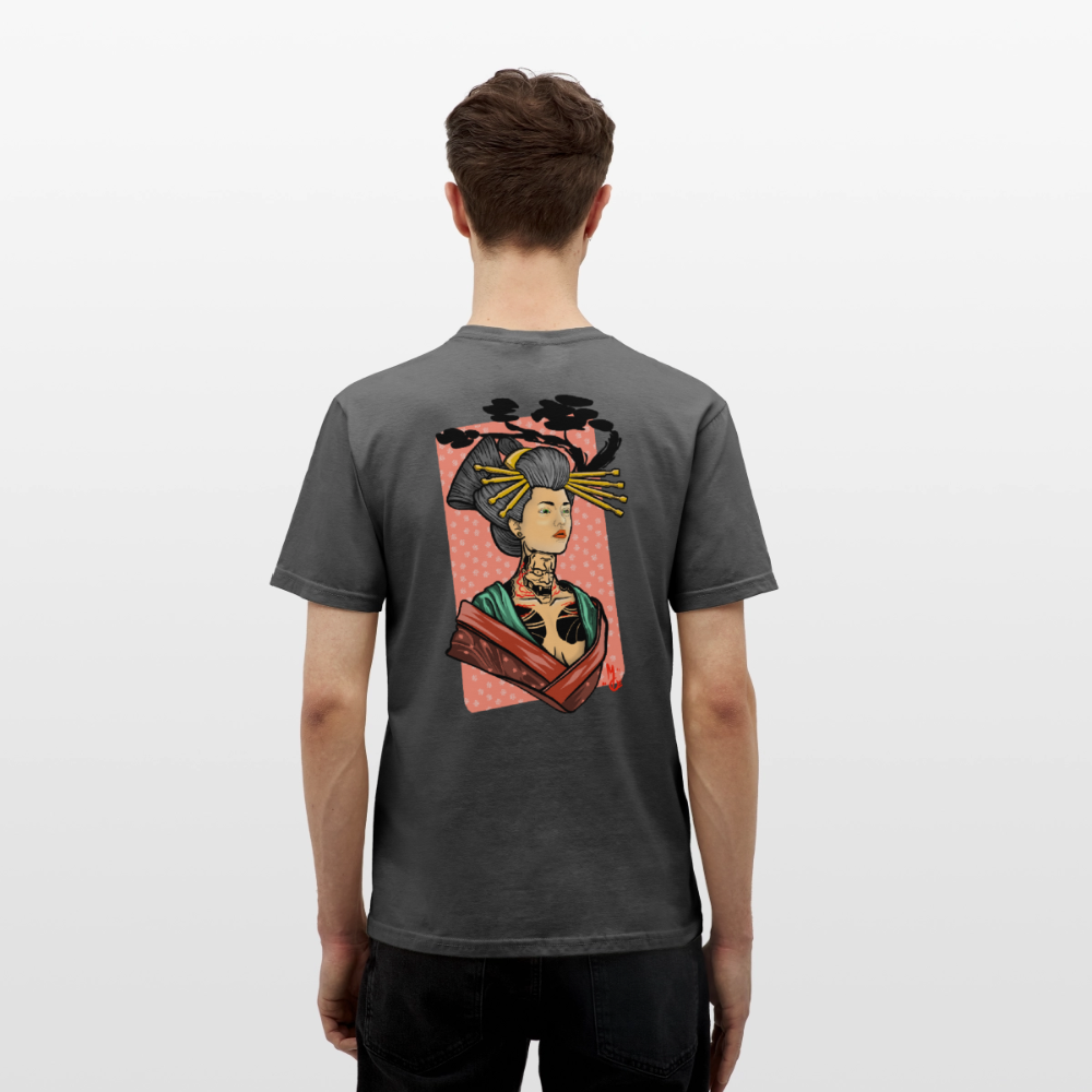Geisha Yokai Tattoo Art – Japanische Geister Geisha Illustration - charcoal grey
