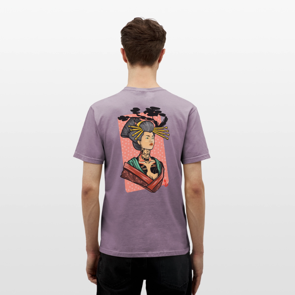 Geisha Yokai Tattoo Art – Japanische Geister Geisha Illustration - purple-grey 