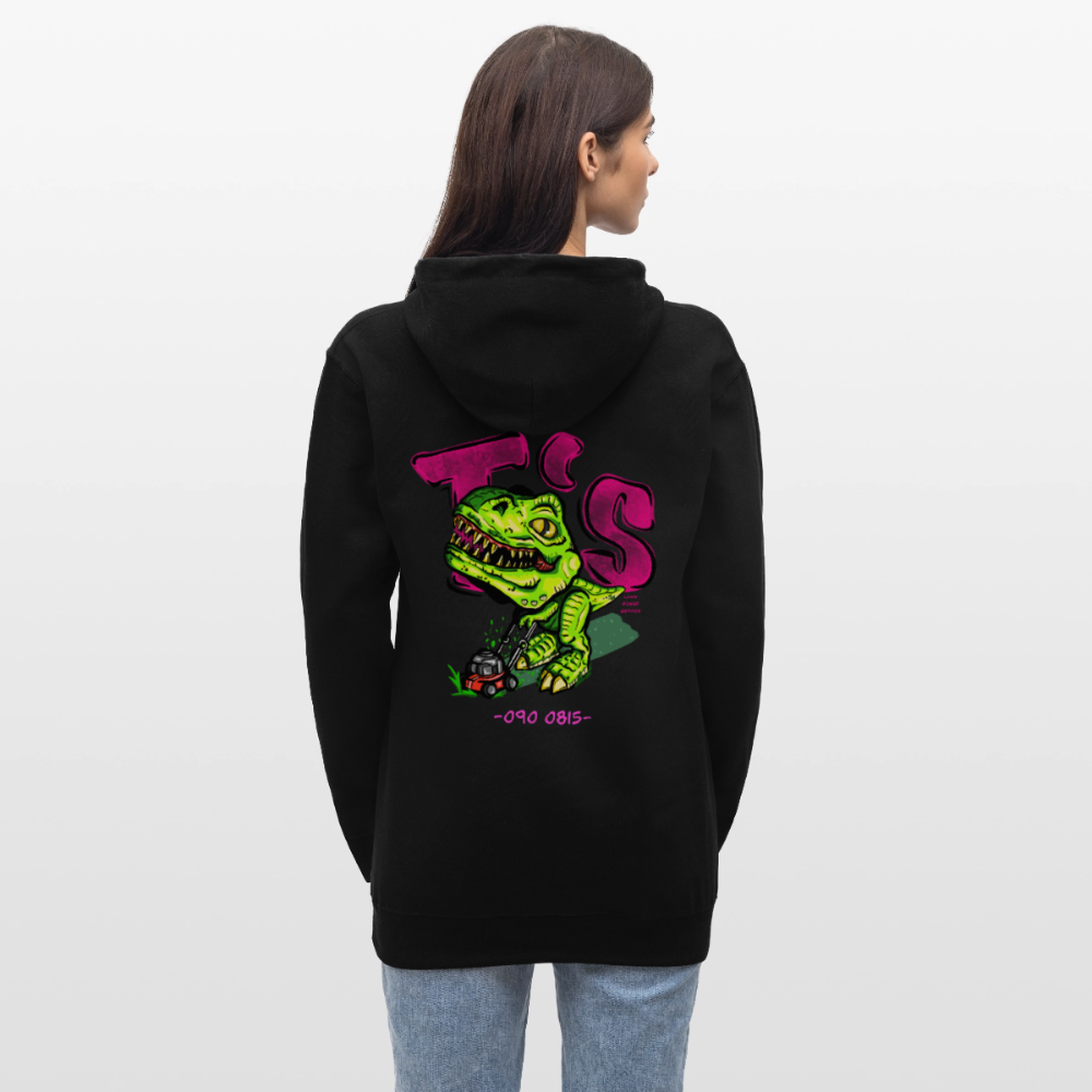 T-Rex Lawn Mower Service – Lustiges Dinosaurier Cartoon Design - black