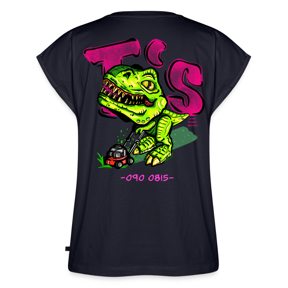 T-Rex Lawn Mower Service – Lustiges Dinosaurier Cartoon Design - navy