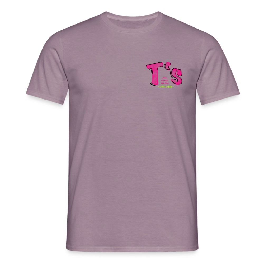 T-Rex Lawn Mower Service – Lustiges Dinosaurier Cartoon Design - purple-grey 