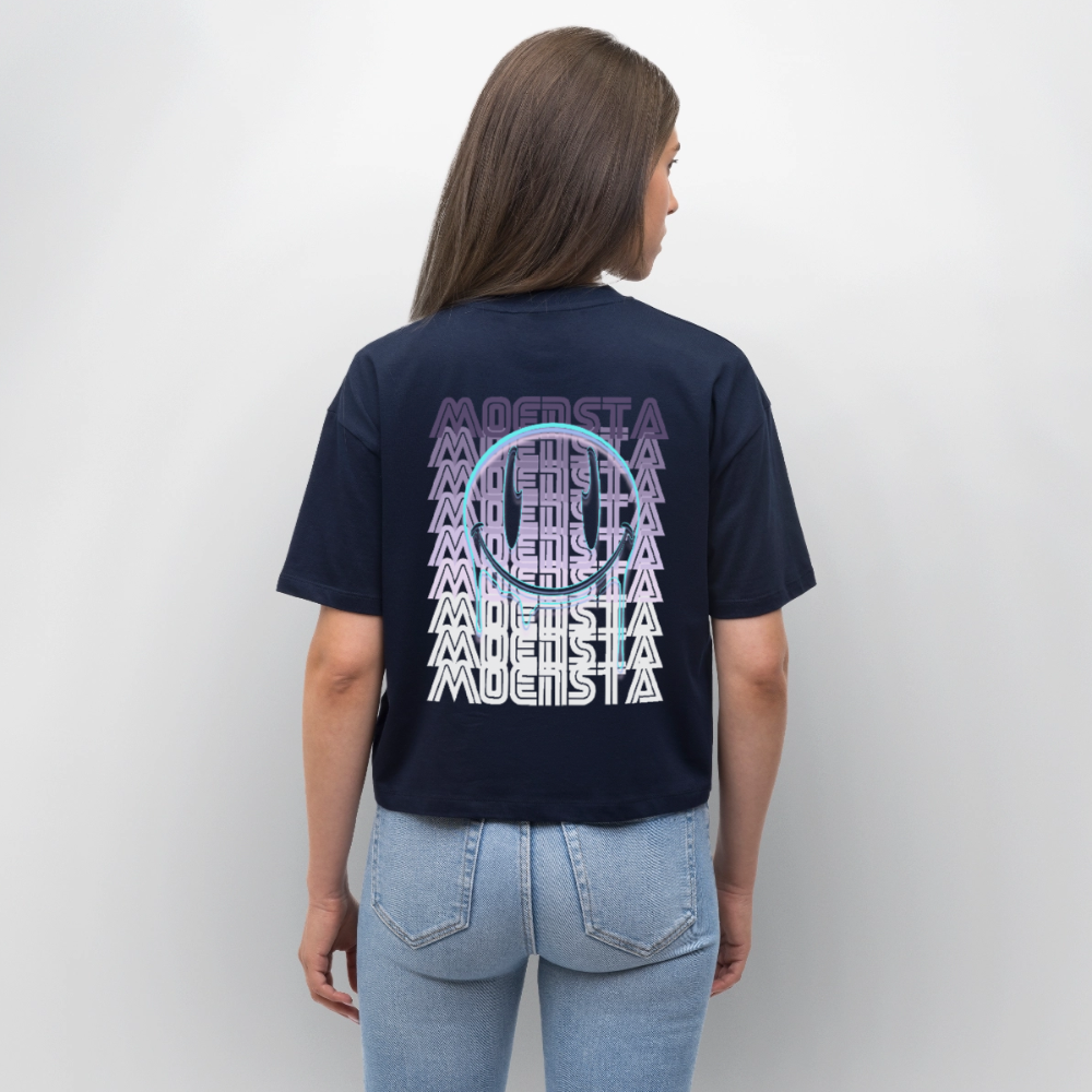 Moensta Drip Logo – Neon Streetwear Tattoo Artist Design - navy
