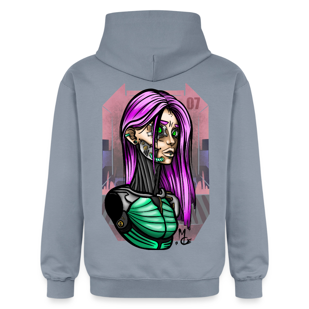 Cyberpunk Cyborg Lady – Futuristische Cyberpunk Illustration - blue