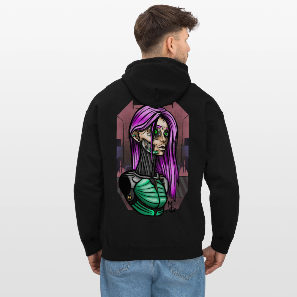Cyberpunk Cyborg Lady – Futuristische Cyberpunk Illustration - black