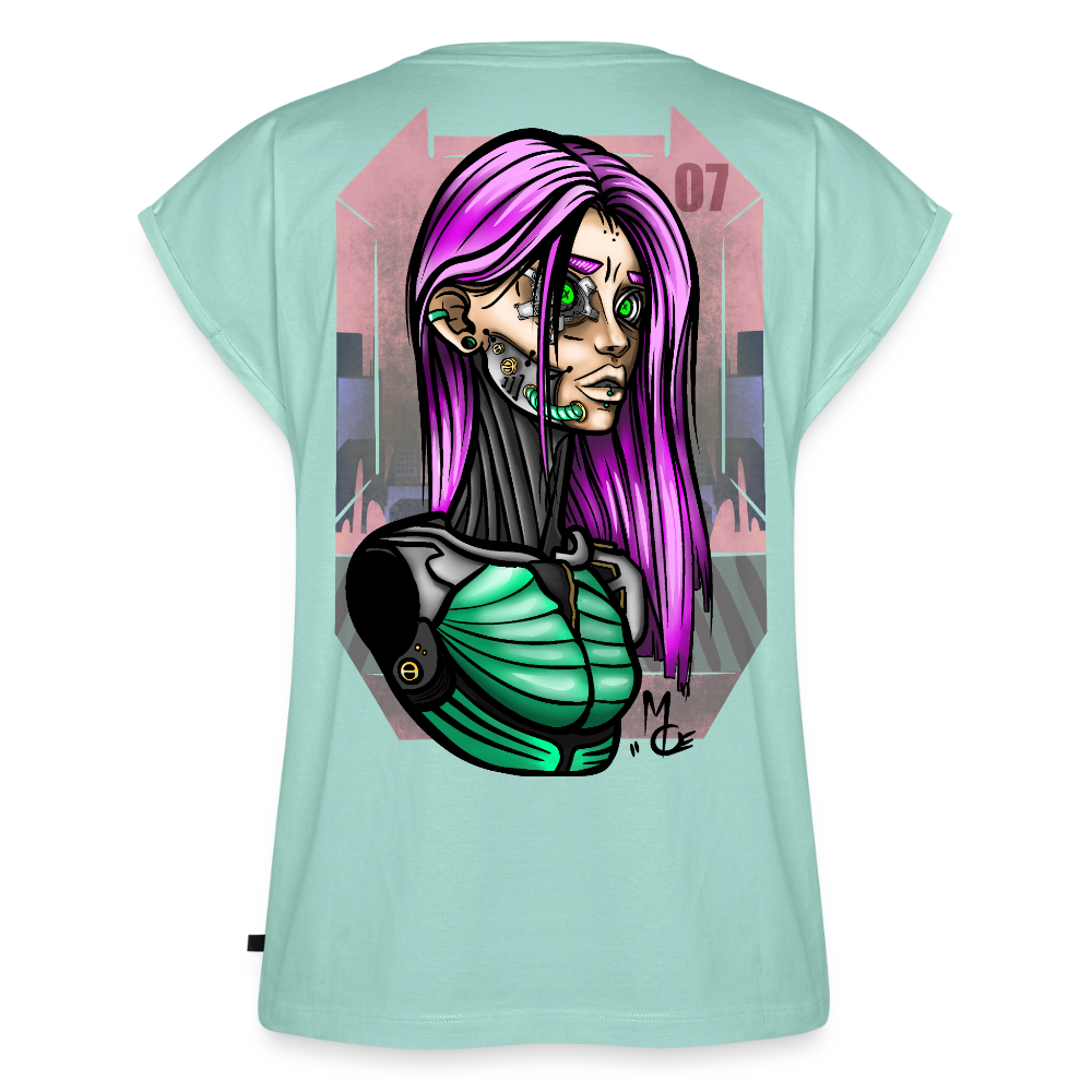 Cyberpunk Cyborg Lady – Futuristische Cyberpunk Illustration - mint 