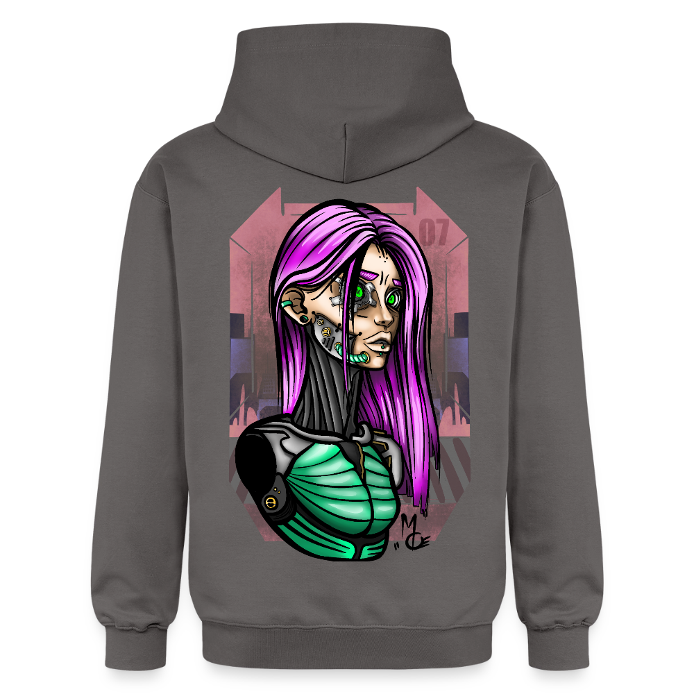 Cyberpunk Cyborg Lady – Futuristische Cyberpunk Illustration - dark grey