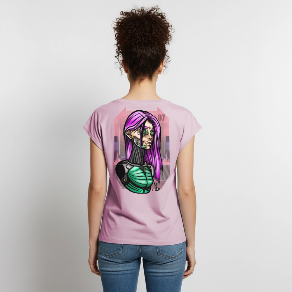 Cyberpunk Cyborg Lady – Futuristische Cyberpunk Illustration - dusky pink