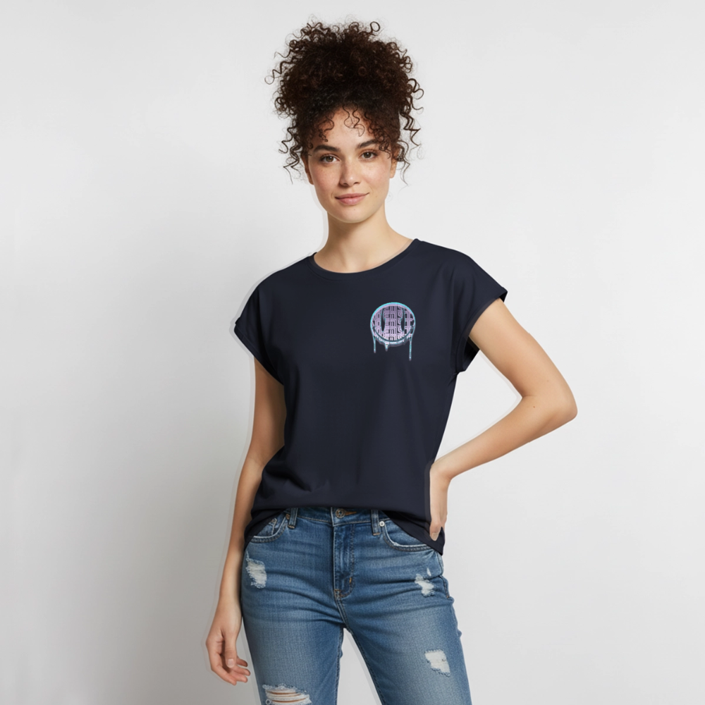 Moensta Drip Logo – Neon Streetwear Tattoo Artist Design - navy
