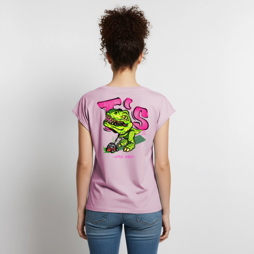 T-Rex Lawn Mower Service – Lustiges Dinosaurier Cartoon Design - dusky pink