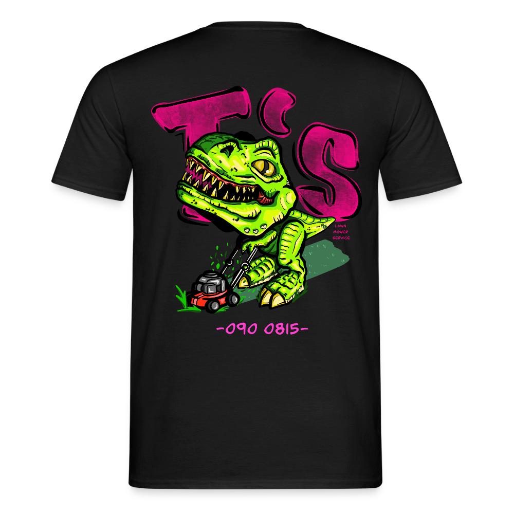 T-Rex Lawn Mower Service – Lustiges Dinosaurier Cartoon Design - black