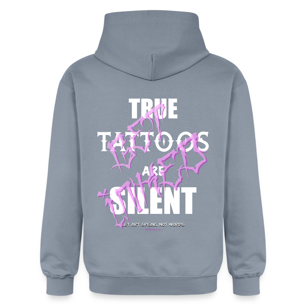 True Tattoos Are Silent – Tattoo Artist Statement Design - blue