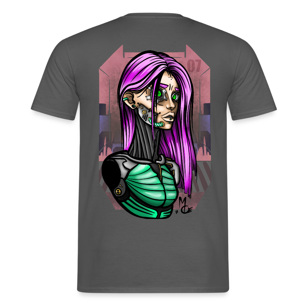 Cyberpunk Cyborg Lady – Futuristische Cyberpunk Illustration - charcoal grey