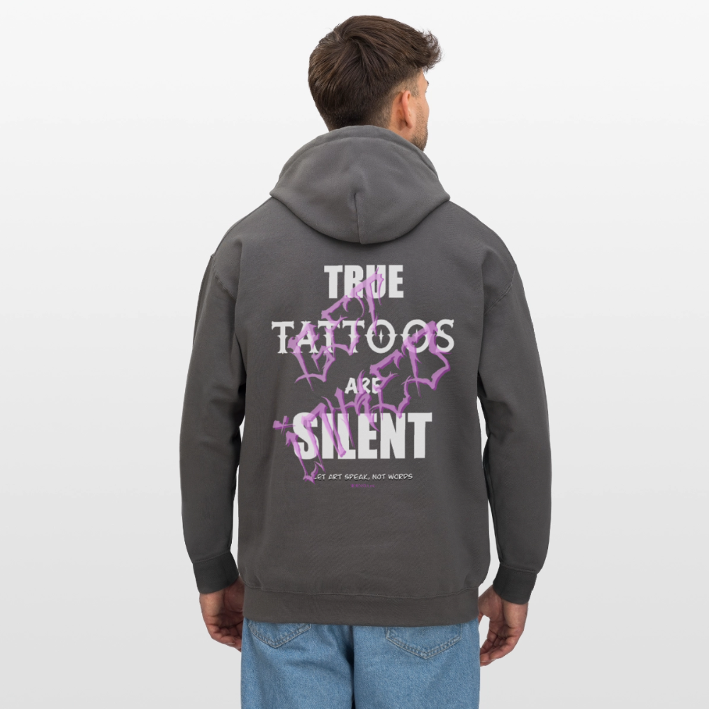 True Tattoos Are Silent – Tattoo Artist Statement Design - dark grey