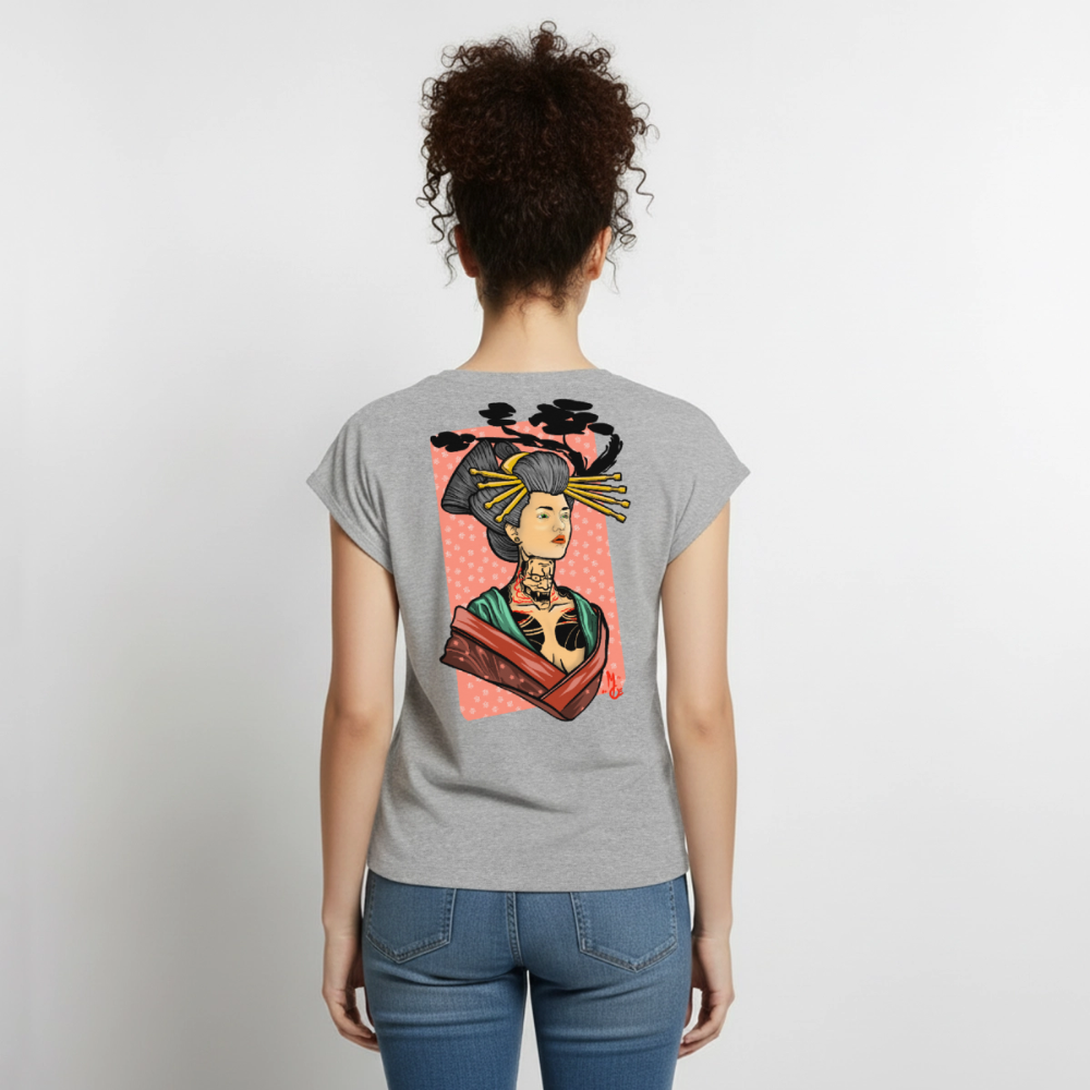Geisha Yokai Tattoo Art – Japanische Geister Geisha Illustration - heather grey