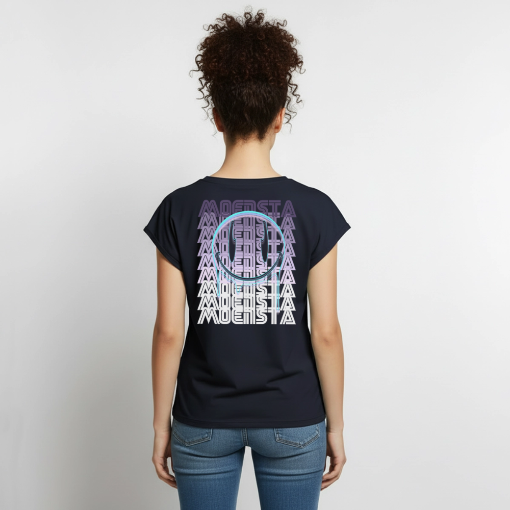 Moensta Drip Logo – Neon Streetwear Tattoo Artist Design - navy