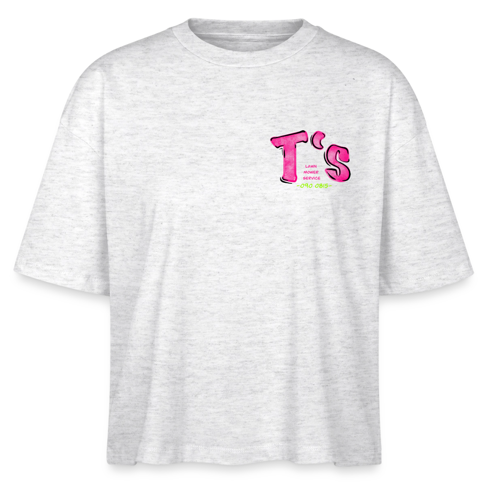 T-Rex Lawn Mower Service – Lustiges Dinosaurier Cartoon Design - heather white