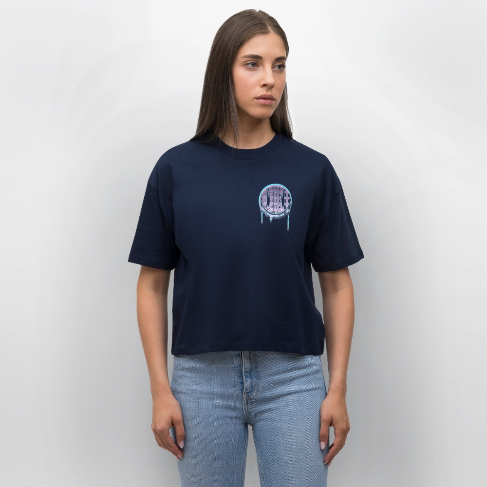 Moensta Drip Logo – Neon Streetwear Tattoo Artist Design - navy