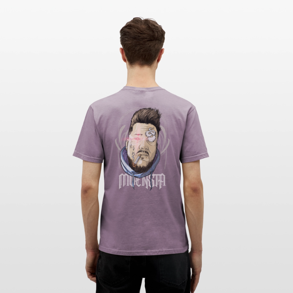 Tattoo Artist Portrait – Urban Comic Style - purple-grey 