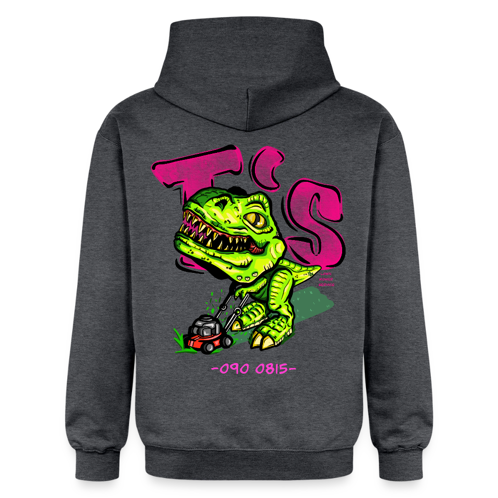 T-Rex Lawn Mower Service – Lustiges Dinosaurier Cartoon Design - dark heather grey